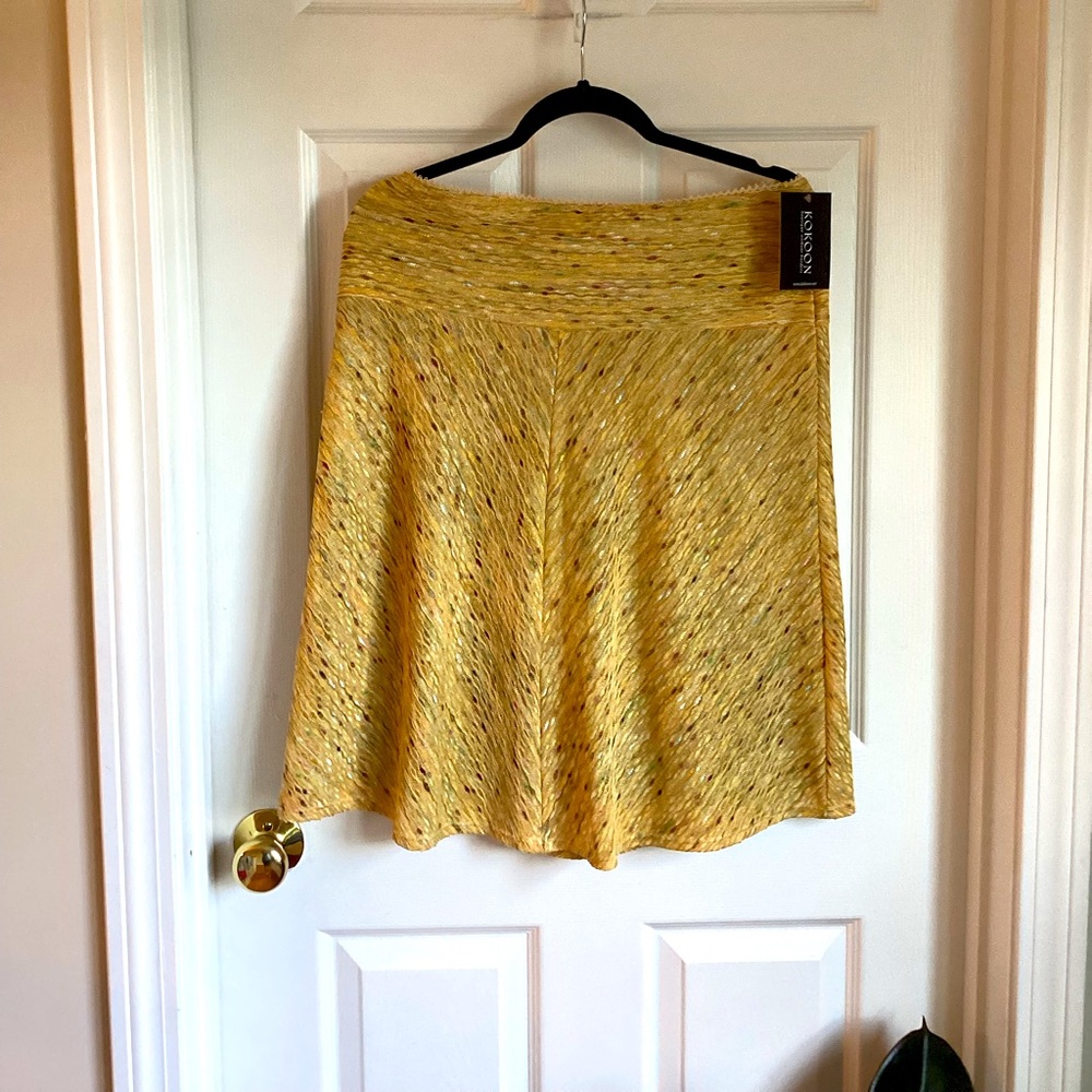 NWT Gold Yellow with Multicolor Flecks A-line Skirt Medium